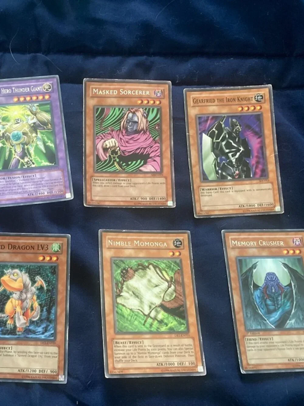8 Collectible Yu-Gi-Oh 1996 Cards of all Kinds